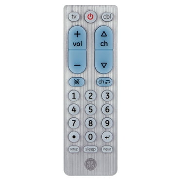 GE 2-Device Big Button Universal TV Remote Control in Silver, 69882