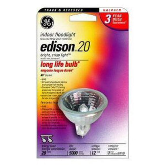GE 20 watt MR16 Halogen Long Life Reflector, 1 Pack