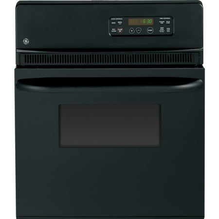 GE - 24" Built-In Single Electric Wall Oven - Black on Black