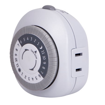 GE 24-Hour Basic Indoor Plug-In Mechanical Timer, 1-Outlet, 15152