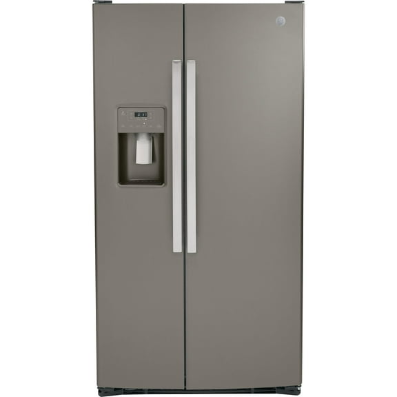 GE 25.3 Cu. Ft. Appliances Side-By-Side Refrigerator, Grey 72.00 x 36.00 x 34.00