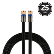 GE 25ft RG6 Quad Shield Coaxial Cable, 33531