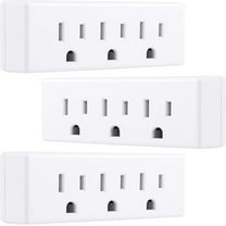 GE 3-AC Grounded Tap, White, 3 Pack, Electrical Outlets – 47884