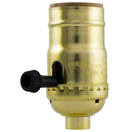 GE 3-Way Lamp Socket, Brushed Gold Finish – 54372