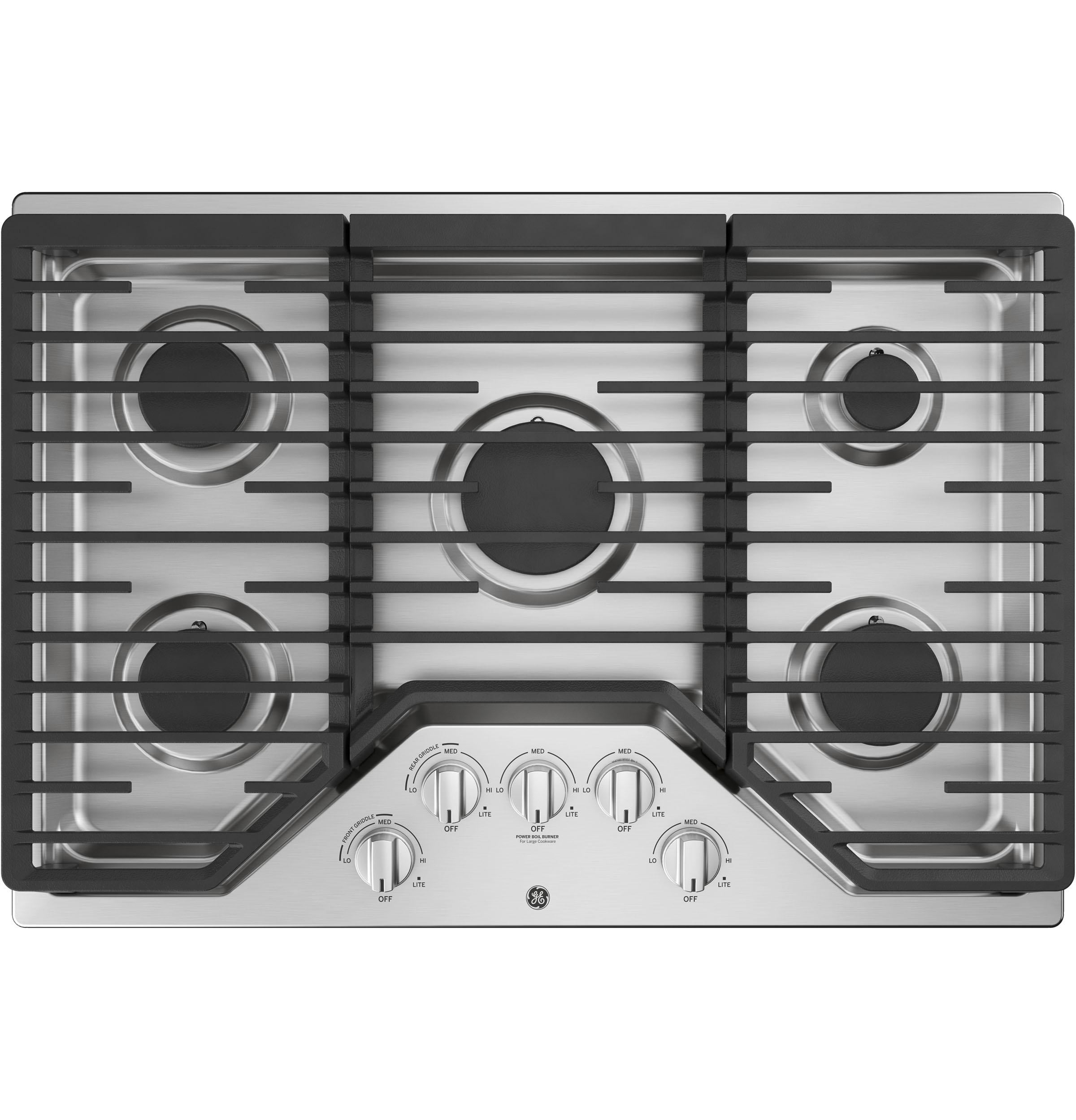 30" Stainless Steel 5-Burner Gas Cooktop with Cast Iron Grates