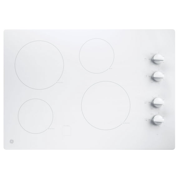 GE® 30" Built-in Knob Control, 4 Burner Element Radiant Electric Cooktop in White, Model JP3030TWWW