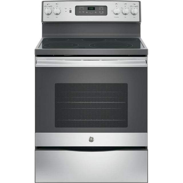 GE JB655SKSS - Range - freestanding - width: 29.9 in - depth: 28 in - height: 47 in - with self-cleaning - stainless steel/gray