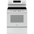 thumbnail image 1 of GE 30 Inch Free Standing Radiant Range 5 Element Steam Clean Single Oven GRF600AVWW, 1 of 1