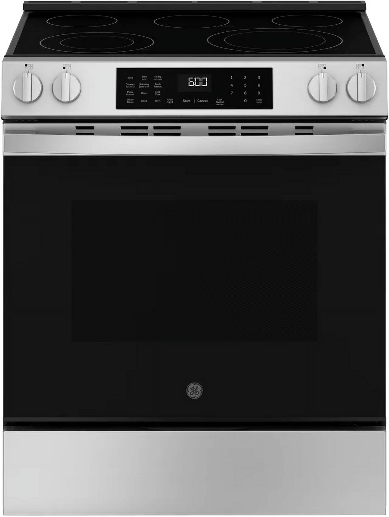 GE 30 Inch Slide In Radiant Range 5 Element Steam Clean Single Oven