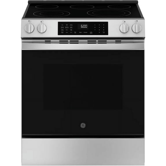 GE 30 Inch Slide In Radiant Range 5 Element Steam Clean Single Oven GRS600AVFS