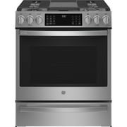 GE 30" Smart Slide-In Front-Control Gas Fingerprint Resistant Range