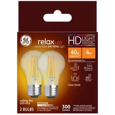 GE 31313 A15 Relax HD LED Light Bulb, 4 Watts