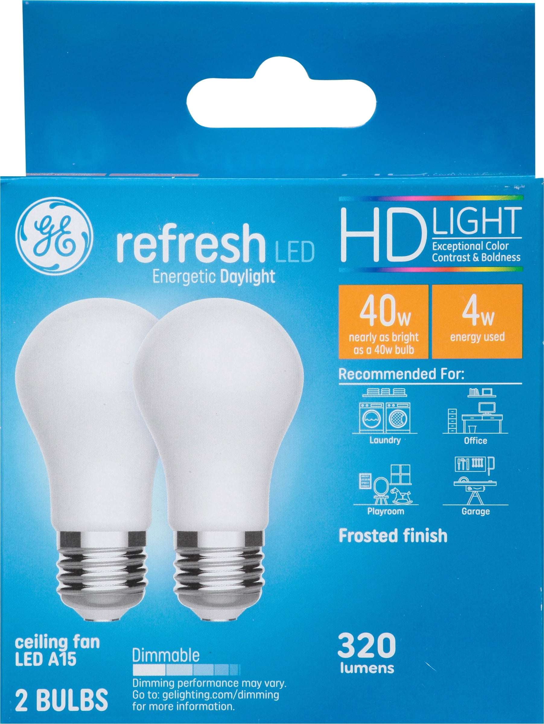 White Frosted Dimmable LED Decorative Light Bulbs, 4 Watts - Pack of 2
