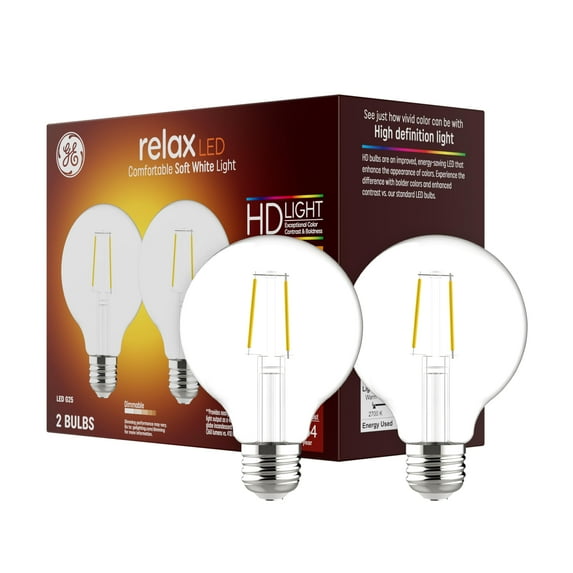 GE 31536 G25 Relax HD Decorative LED Light Bulb, 4.5 Watts
