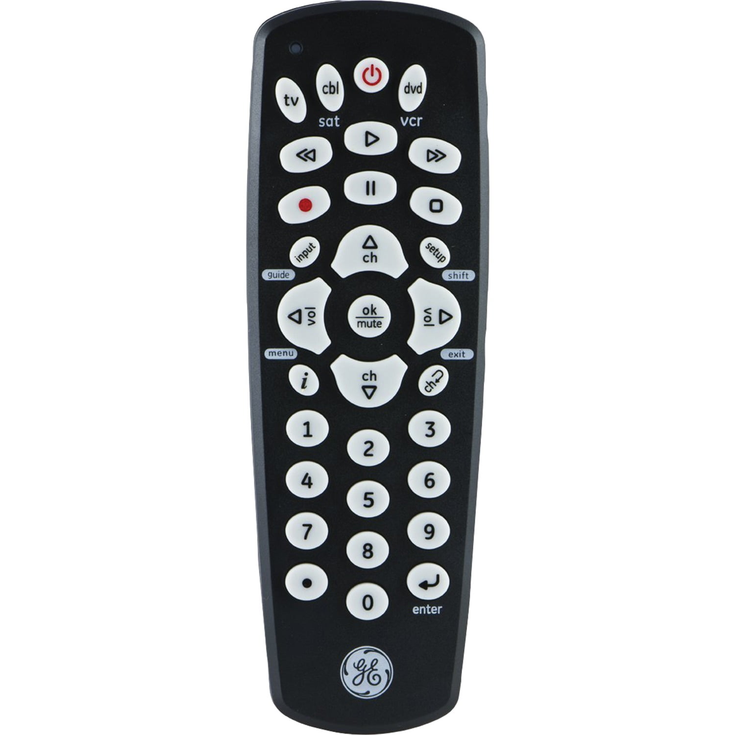 GE 3-Device Black Universal Remote Control with RF