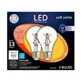 thumbnail image 1 of GE 37669 Dimmable A19 Clear General Purpose LED Bulb, Soft White, 4.5W, 2-Pack, Each, 1 of 1