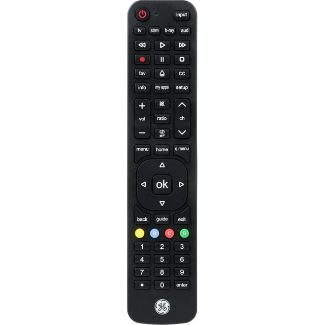 GE 4Device LG Direct Replacement Universal TV Remote Control in Black