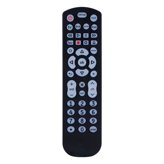 GE 4-Device Universal Remote with Backlight, Black, 37607