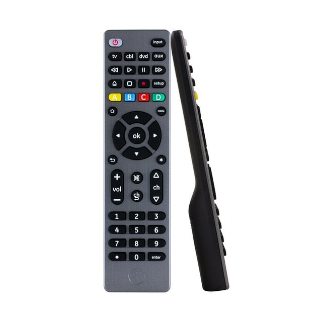 GE 4Device Universal TV Remote Control in Brushed Graphite, 33711