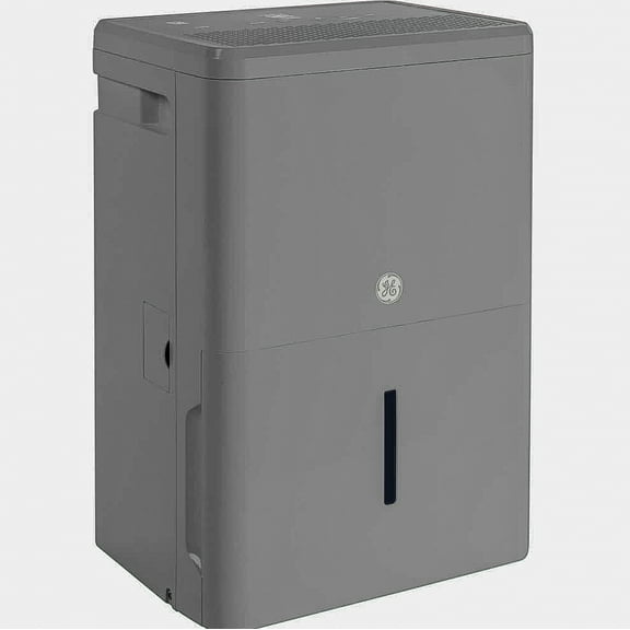 GE 50-Pint Smart Wi-Fi Dehumidifier for Large Rooms & Basements Up to 4,500 Sq. Ft., Continuous Drain, Bucket, Gray