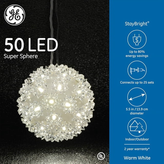 GE 50CT StayBright LED Super Sphere, Warm White