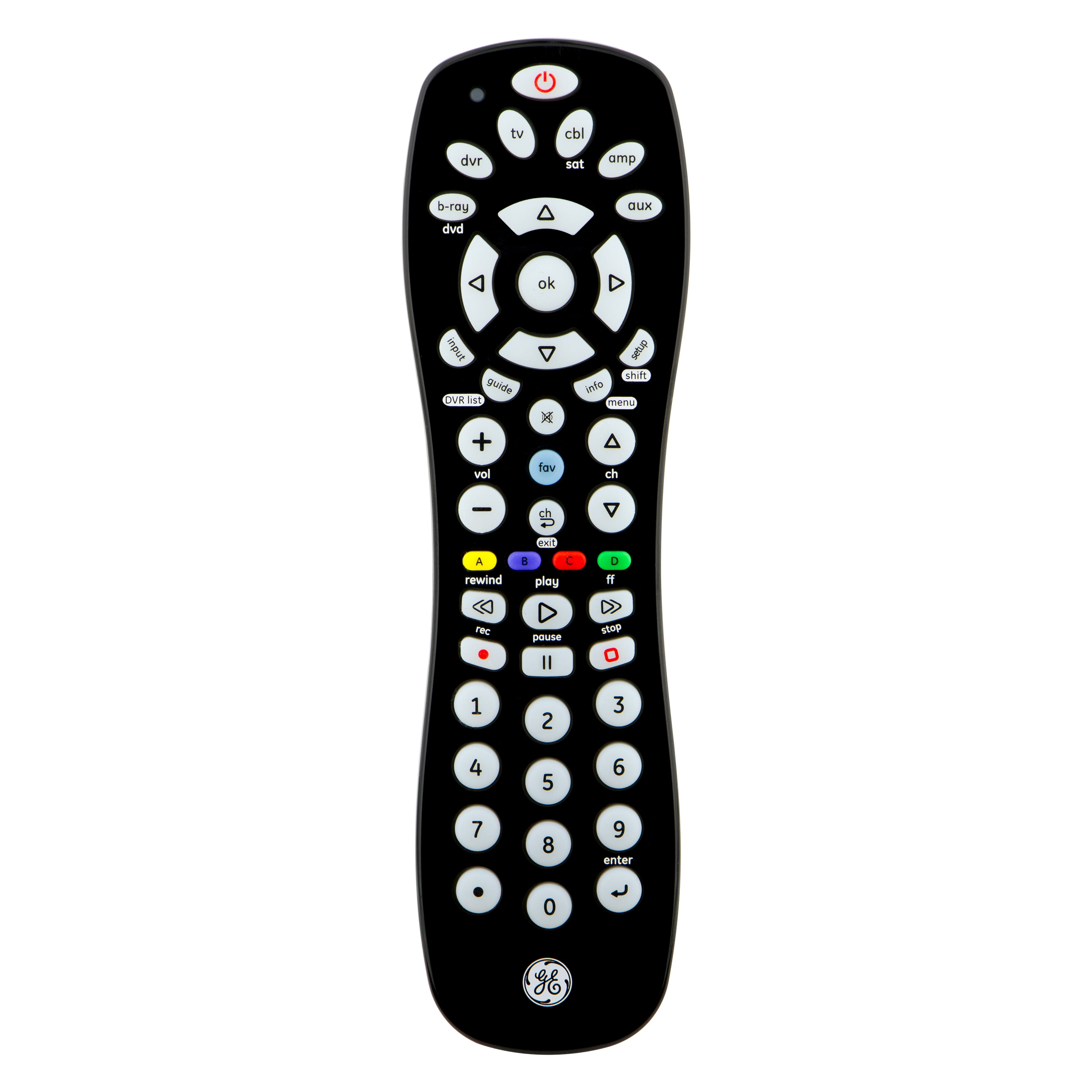 GE 6 Device Universal TV Remote Control in Black 34459 Walmart