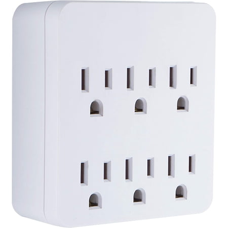 GE 6-Outlet Extender Surge Protector, Tamper-Resistant Safety Outlets, Automatic Shutdown Technology, 440 Joules, Great