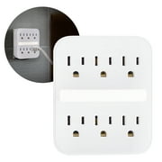 GE 6-Outlet Grounded Tap with LED Night Light, 440J, Light Sensing