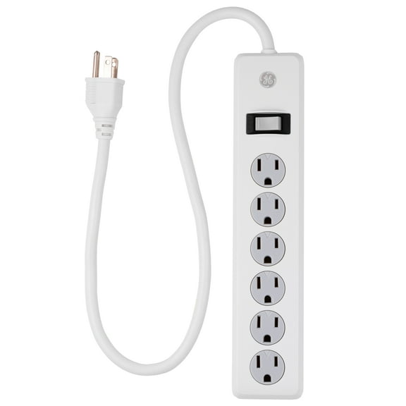 GE 6-Outlet Surge Protector, 450J, White, 2ft.  14009