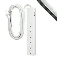 GE 6-Outlet Surge Protector 840J w/10ft. Braided Cord Deals