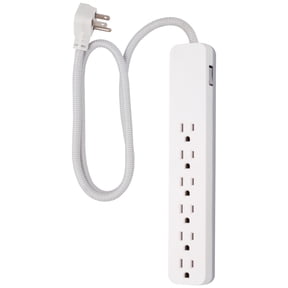 GE 6 Outlet Surge Protector with 3 ft. Designer Braided Extension Cord, White