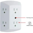 GE 6 Outlet Wall Plug Adapter Power Strip, Extra Wide Spaced Outlets