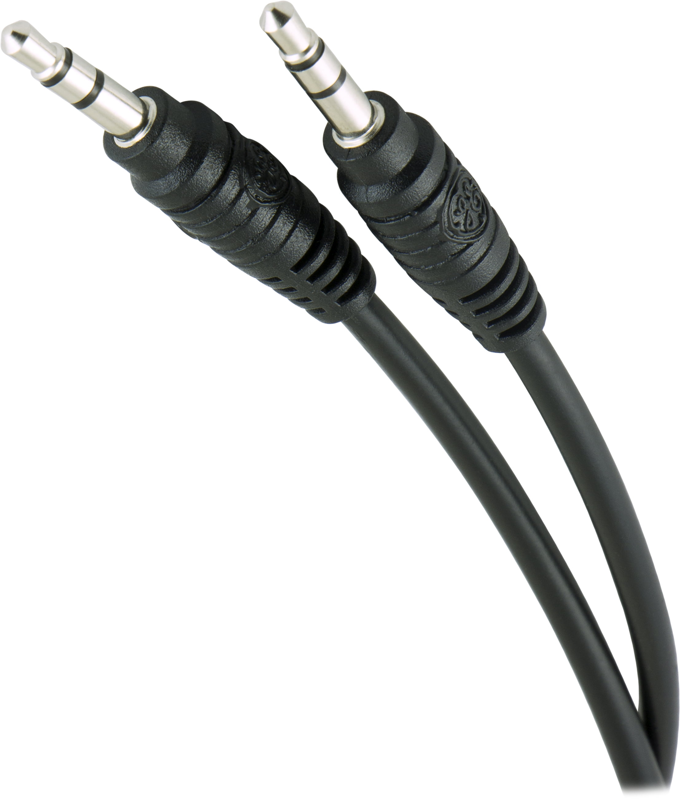 GE 6 ft. 3.5mm Audio Auxiliary Cable, Dual Shielded, Black, 33572