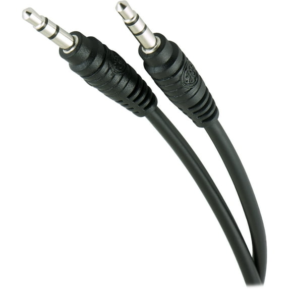 GE 6 ft. 3.5mm Audio Auxiliary Cable, Dual Shielded, Black, 33572