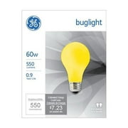 GE 60-Watt A19 Bug Light, 2-Pack