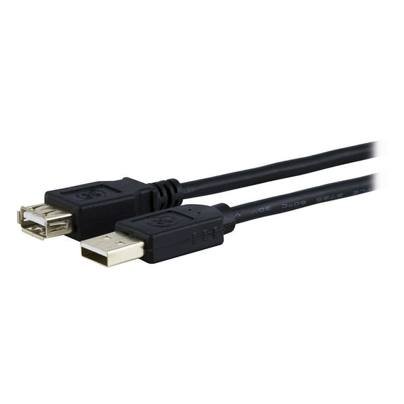 GE 6ft USB Extension Cable, Works with All Brands of USB-Enabled Devices, Limited Lifetime Warranty, Black, 34505