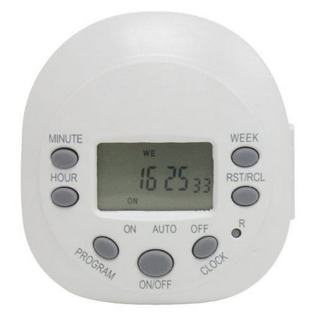 GE 7-Day Programmable Indoor Plug-In Digital Timer, 1-Outlet, 15150
