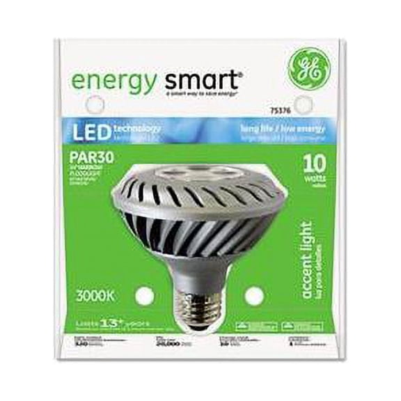 GE 75376 LED Light Bulb, 10 Watt, PAR30 Reflector