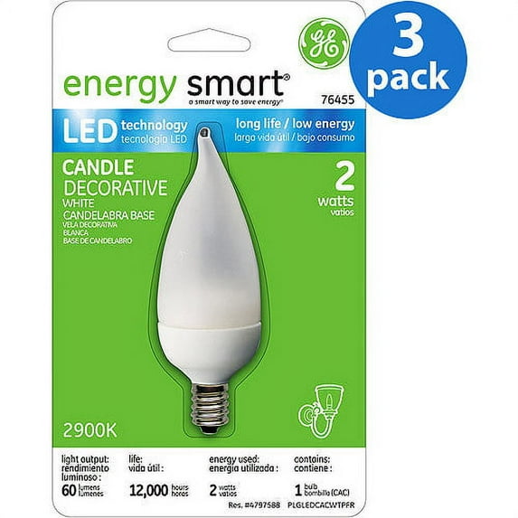GE 76455 - LED2CAC/W/TP Candle LED Light Bulb