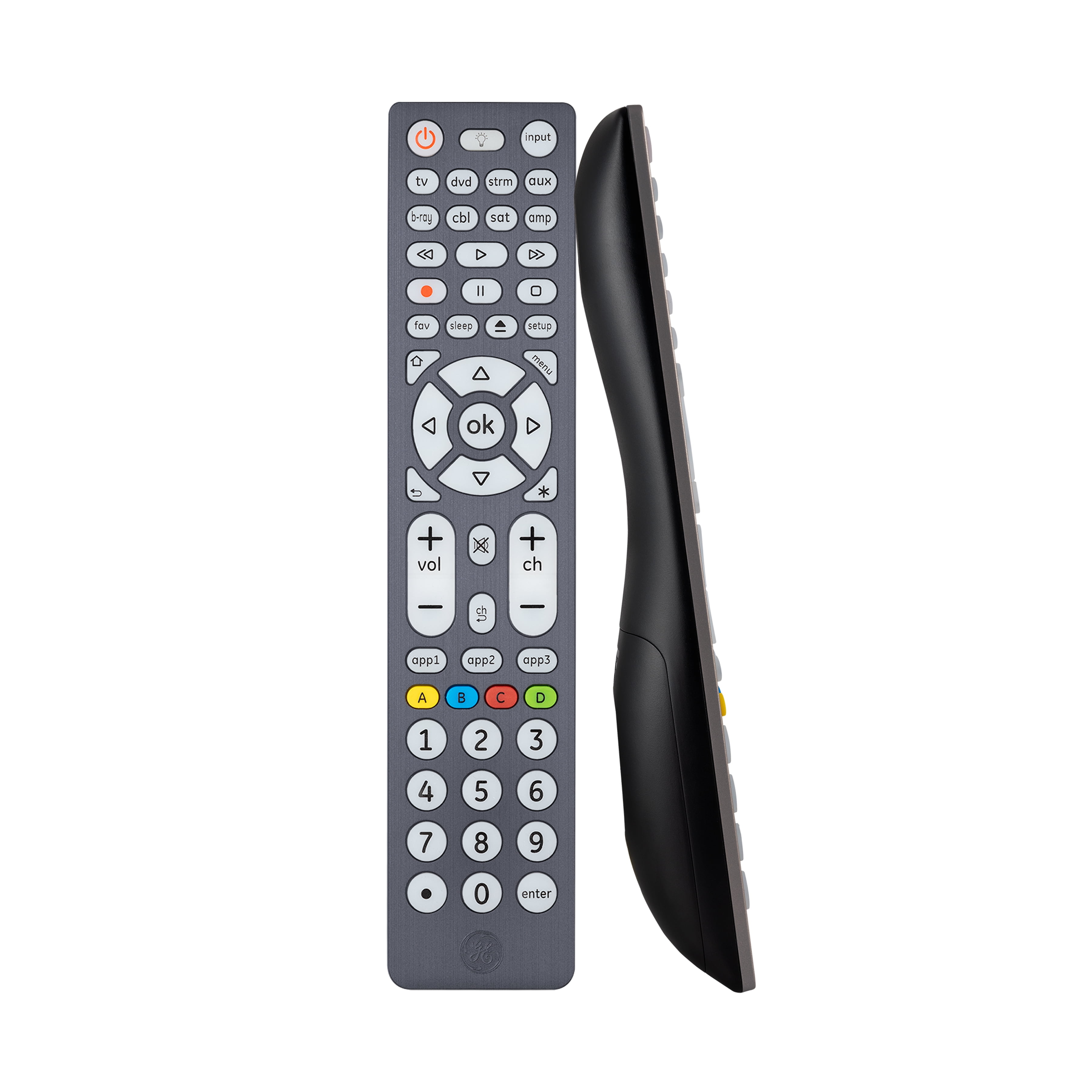 GE 8Device Backlit Universal TV Remote Control in Brushed Graphite