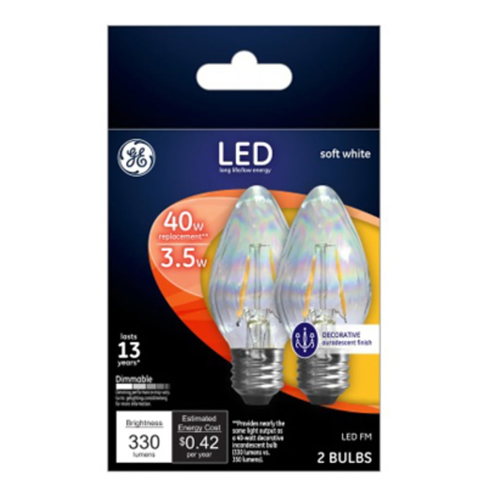 GE 93103494 Decorative Dimmable LED Light Bulbs, 3.5 Watts