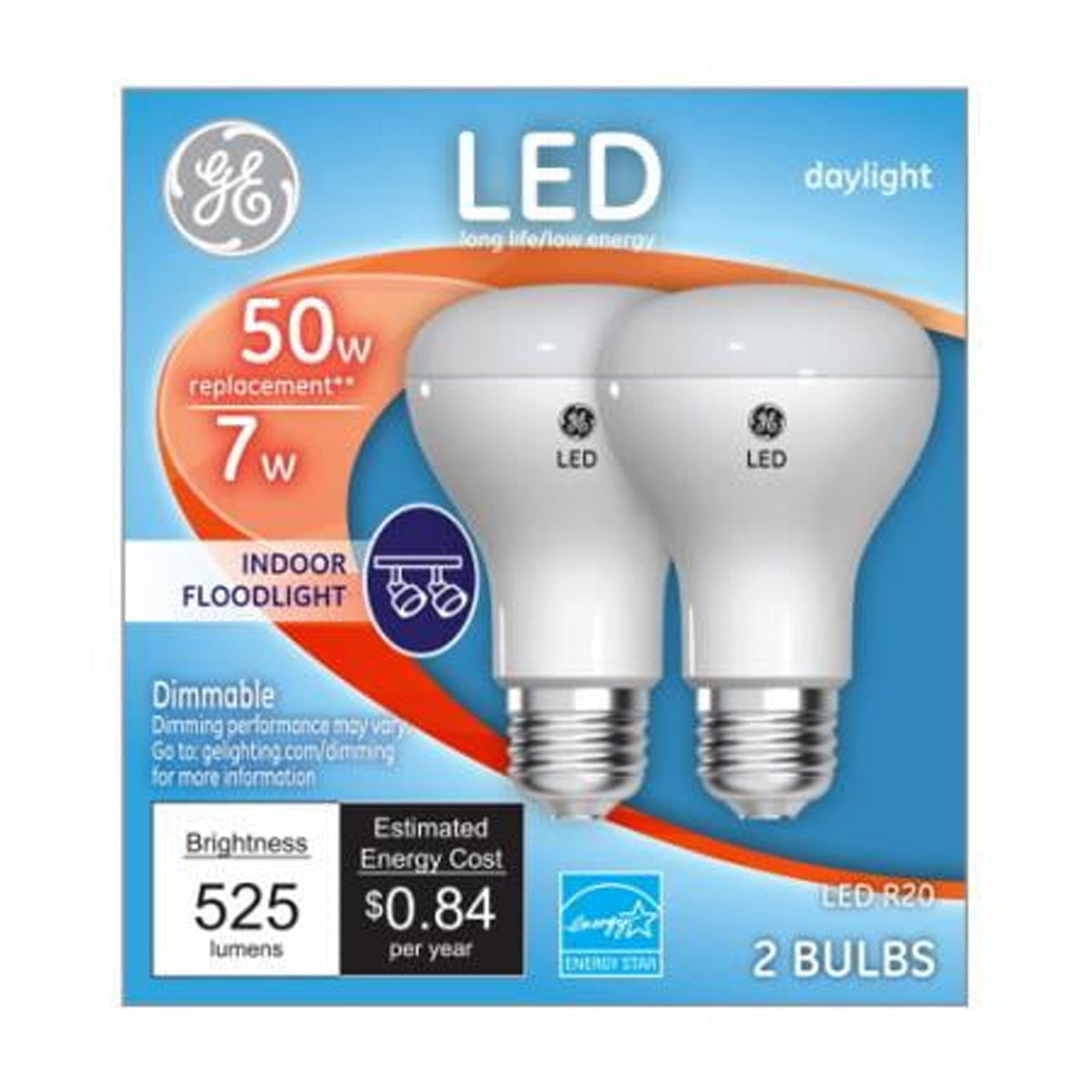 GE 93116049 LED Directional Light Bulb, R20, Daylight, Clear Bulb