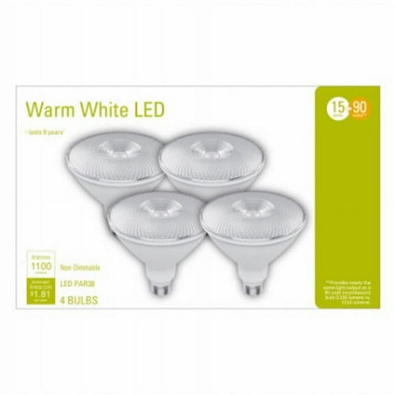GE 93129325 LED Light Bulbs, Warm White, 1,200 Lumens, 15 Watt, 4-Pk. - Quantity 1