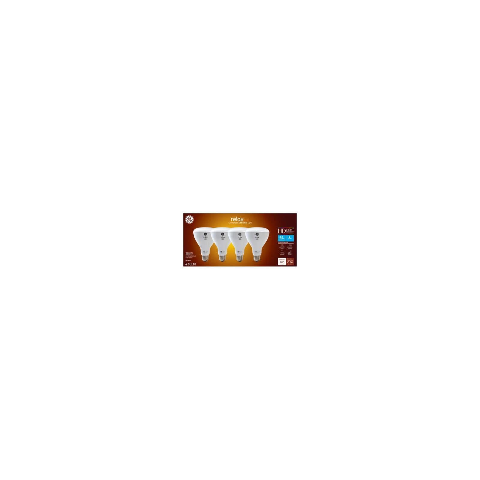 GE Relax Soft White Dimmable LED Flood Light Bulbs, 4 Pack