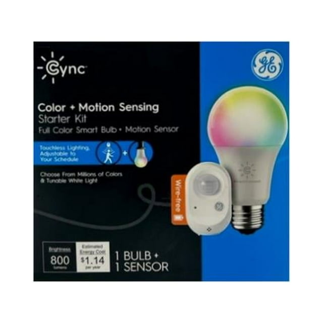 GE 93130374 Cync Smart Light Bundle 9.5 Watt Light Bulb + Motion