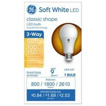 GE 93130567 LED 3-Way Light Bulb, A21 Medium Base, Soft White, 7/14/21 Watt - Quantity 1