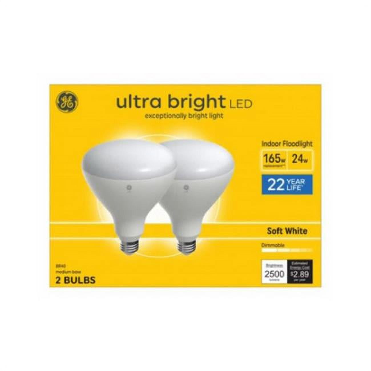 GE 93130764 LED Ultra Bright Indoor Floodlight Bulbs, Soft White, BR40