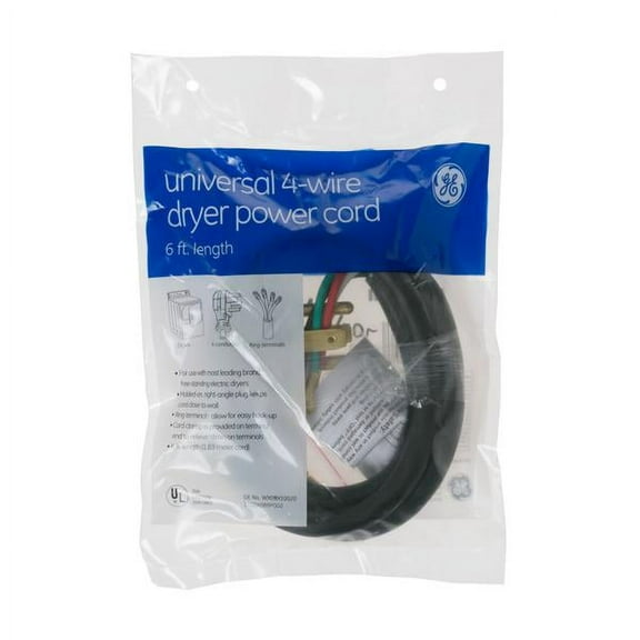 GE APPLIANCE WX09X10020 6' 30AMP 4 WIRE DRYER CORD - GENUINE OEM PART