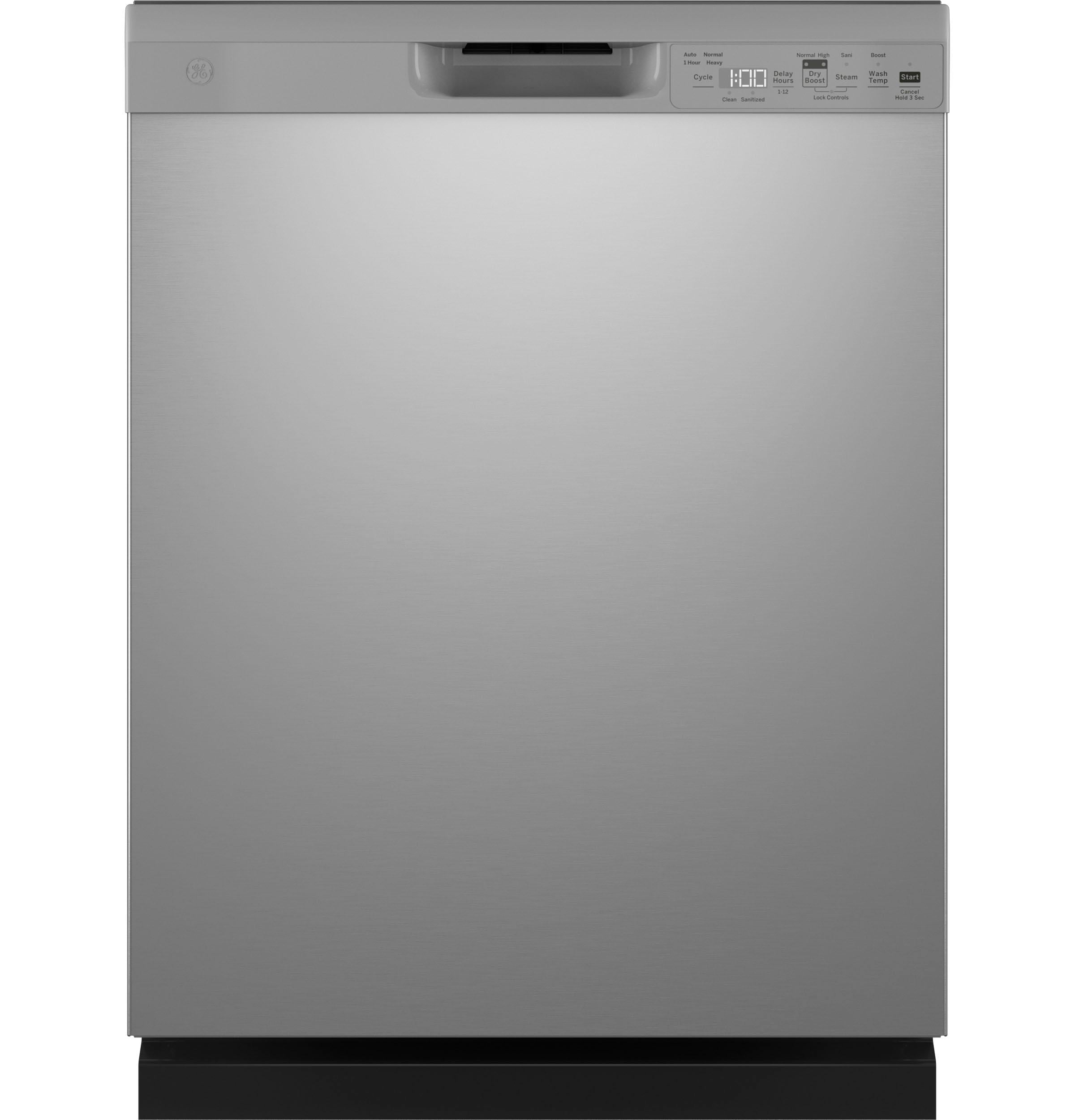 GE Front Control with Plastic Interior Dishwasher Sanitize Cycle & Dry Boost - GDF550PSRSS