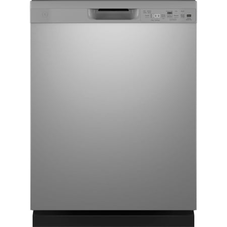 GE Front Control with Plastic Interior Dishwasher Sanitize Cycle & Dry Boost - GDF550PSRSS